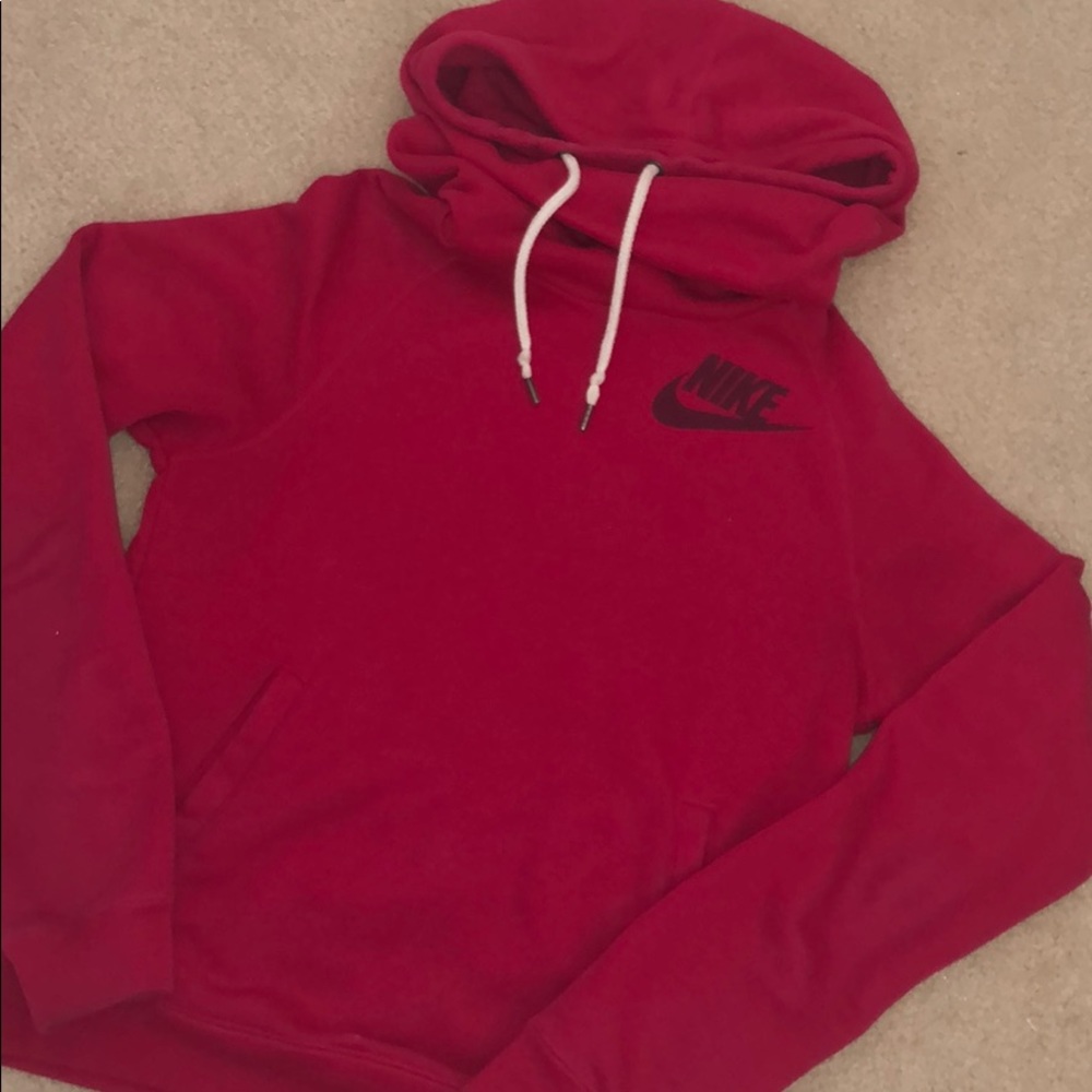 NIKE WOMENS DARK PINK HOODIE